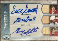 Serge Savard, Steve Shutt, Guy Lapointe [Platinum] #TS3-15 Hockey Cards 2021 Leaf Lumber Twig Sigs 3 Prices