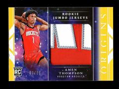 Amen Thompson [Gold] #8 Basketball Cards 2023 Panini Origins Rookie Jumbo Jersey Prices