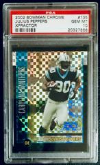 Julius Peppers [Xfractor] #135 Football Cards 2002 Bowman Chrome Prices