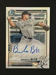 Brendan Beck #CDA-BB Baseball Cards 2021 Bowman Draft 1st Edition Chrome Autographs Prices
