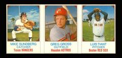 Gross, Sundberg, Tiant [Hand Cut Panel] Baseball Cards 1975 Hostess Prices