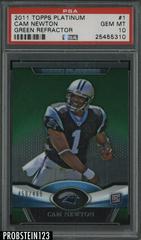Cam Newton [Rookie Patch Autograph Green Refractor] #1 Football Cards 2011 Topps Platinum Prices
