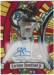 Enrique Bradfield Jr. [Red] #BGA-EB Baseball Cards 2023 Bowman Draft Glass Autographs Prices