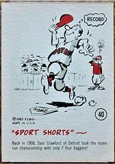 Sam Crawford #40 Baseball Cards 1963 Gad Fun Cards Prices