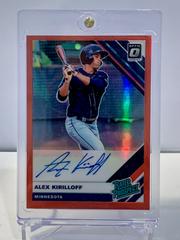 Alex Kirilloff [Red] #AK Baseball Cards 2019 Panini Donruss Optic Rated Prospects Signatures Prices