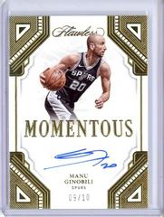 Manu Ginobili [Gold] #41 Basketball Cards 2022 Panini Flawless Momentous Autograph Prices