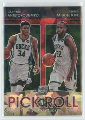 Giannis Antetokounmpo, Khris Middleton [Red Ice] #2 Basketball Cards 2021 Panini Contenders Optic Pick n Roll Prices