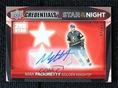 Max Pacioretty [Autograph] #2S-7 Hockey Cards 2021 Upper Deck Credentials 2nd Star of the Night Prices