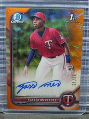 Yasser Mercedes [Orange Wave Refractor] #CPA-YMS Baseball Cards 2022 Bowman Chrome Prospect Autographs Prices
