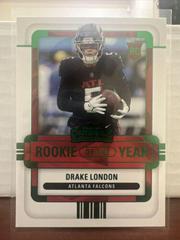 Drake London [Emerald] #ROY-DLO Football Cards 2022 Panini Contenders Rookie of the Year Prices