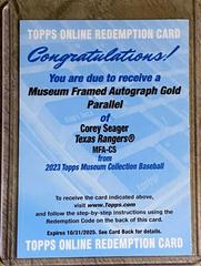 Corey Seager [Gold] Baseball Cards 2023 Topps Museum Collection Framed Autographs Prices