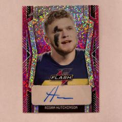 Aidan Hutchinson [Metalized Sparkles Pink] Football Cards 2022 Leaf Flash Autographs Prices
