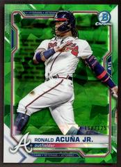 Ronald Acuna Jr. [Green] Baseball Cards 2021 Bowman Chrome Sapphire Prices