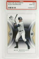 Alex Rodriguez Baseball Cards 2007 SP Authentic Prices