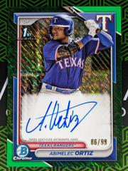 Abimelec Ortiz [Shimmer Green Refractor] #CPA-AO Baseball Cards 2024 Bowman Chrome Prospect Autograph Prices