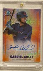 Gabriel Arias [Orange Refractor] Baseball Cards 2021 Bowman Chrome Mega Box Mojo Dawn of Glory Autographs Prices