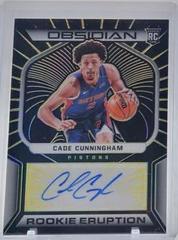 Cade Cunningham [Yellow] #RES-CCU Basketball Cards 2021 Panini Obsidian Rookie Eruption Signatures Prices
