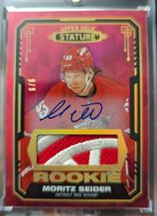 Moritz Seider [Design Variant Autograph Material Red] #150 Hockey Cards 2021 Upper Deck Stature Prices