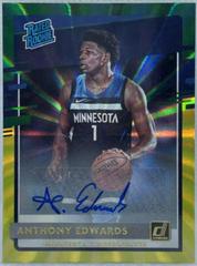 Anthony Edwards [Auto Green Yellow Laser] Basketball Cards 2020 Donruss Prices