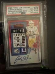 Justin Herbert [Team Helmet Autograph Red Zone] #104 Football Cards 2020 Panini Contenders Prices