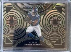 Saquon Barkley [Green Electric Etch] #21 Football Cards 2023 Panini Obsidian Tunnel Vision Prices