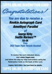 George Kirby [Amethyst] Baseball Cards 2022 Topps Triple Threads Rookie Autographs Prices