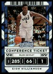 Zion Williamson [Conference] Basketball Cards 2020 Panini Contenders Draft Picks Prices