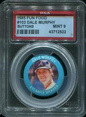 Dale Murphy #103 Baseball Cards 1985 Fun Food Buttons Prices
