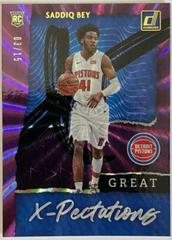 Saddiq Bey [Purple Laser] Basketball Cards 2020 Donruss Great X-Pectations Prices