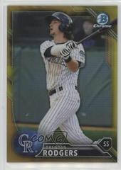 Brendan Rodgers [Chrome Gold Refractor] #BCP100 Baseball Cards 2016 Bowman Prospects Prices