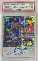 DE'Aaron Fox [Horizontal Autograph Cracked Ice] #105 Basketball Cards 2017 Panini Contenders Prices