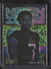 Malik Willis [Green Black Snakeskin] #NI-12 Football Cards 2022 Panini Select Neon Icons Prices