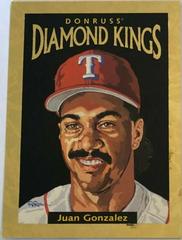 Juan Gonzalez #DK-5 Baseball Cards 1995 Panini Donruss Diamond Kings Prices