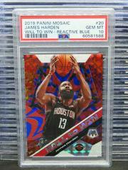 James Harden [Reactive Blue] #20 Basketball Cards 2019 Panini Mosaic Will to Win Prices
