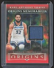 Karl-Anthony Towns [Red] #11 Basketball Cards 2023 Panini Origins Memorabilia Prices