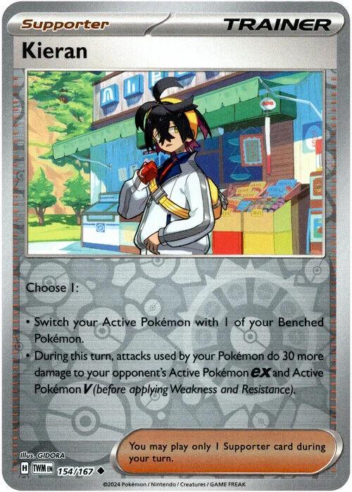 Kieran [Reverse Holo] #154 Prices | Pokemon Twilight Masquerade ...