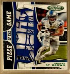 Amon Ra St. Brown [Green] #PG-ASB Football Cards 2022 Panini Certified Piece of the Game Prices