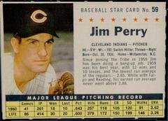 Jim Perry [Perforated] #59 Baseball Cards 1961 Post Cereal Prices
