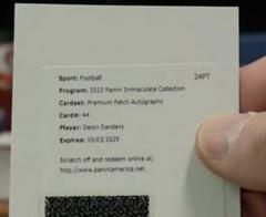 Deion Sanders #44 Football Cards 2023 Panini Immaculate Premium Patch Autograph Prices
