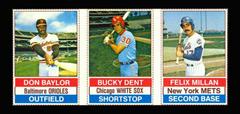 Bucky Dent, Don Baylor, Felix Millan [Hand Cut Panel] Baseball Cards 1976 Hostess Prices