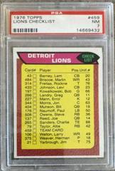 Lions Checklist #459 Football Cards 1976 Topps Prices