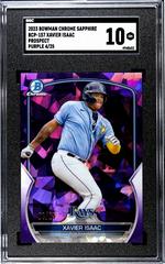 Xavier Isaac [Purple] #BCP-157 Baseball Cards 2023 Bowman Chrome Prospects Sapphire Prices
