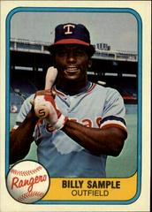 Billy Sample #637 Baseball Cards 1981 Fleer Prices