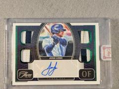 Josh Lowe [Emerald] #QJA-JL Baseball Cards 2022 Panini Three and Two Quad Jersey Autographs Prices