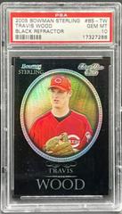 Travis Wood [Black Refractor] #BS-TW Baseball Cards 2005 Bowman Sterling Prices