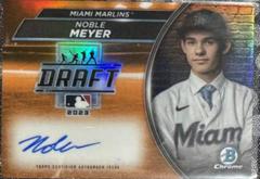 Noble Meyer [Orange] #BDNA-NM Baseball Cards 2023 Bowman Draft Night Autographs Prices
