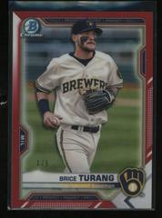 Brice Turang [Red Refractor] #BCP-10 Baseball Cards 2021 Bowman Chrome Prospects Prices