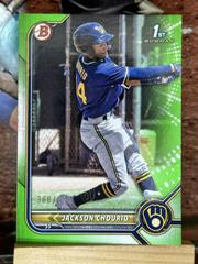 Jackson Chourio [Neon Green] #BP-79 Baseball Cards 2022 Bowman Paper Prospects Prices