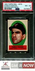 Camilo Pascual [Instruction Back] Baseball Cards 1963 Topps Peel Offs Prices