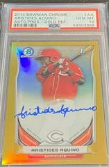 Aristides Aquino [Gold Refractor] #AA Baseball Cards 2014 Bowman Chrome Autograph Prospects Prices